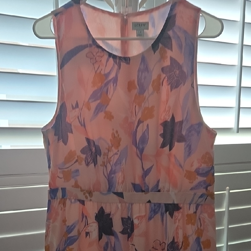 J. Crew Pink Maxi Sundress Sleeveless Crew Neck